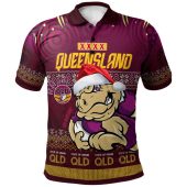 Cane Toads Christmas Polo Shirt - Custom QLD Go Maroons Cane Toads Aboriginal Inspired With Snowflake Polo Shirt