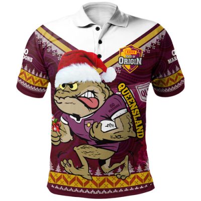 Cane Toads Christmas Polo Shirt - Custom Cane Toads Aboriginal Inspired Polo Shirt