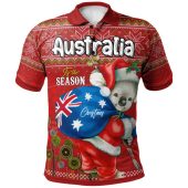 Aboriginal Christmas Polo Shirt - Custom Australia Koala Ugly Christmas with Aboriginal Inspired Green Polo Shirt