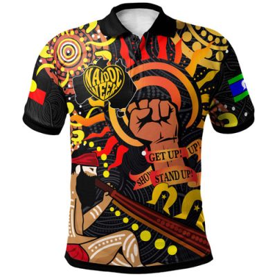 Australia Naidoc Week Polo Shirt - Custom Naidoc Week Aboriginal Inspired Culture in My Heart "Get up! Stand up! Show up!" Polo Shirt