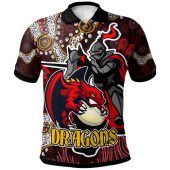 St. George Illawarra Dragons Hoodie - Custom Dragon with Ball and Knight Contemporary Style of Aboriginal Inspired