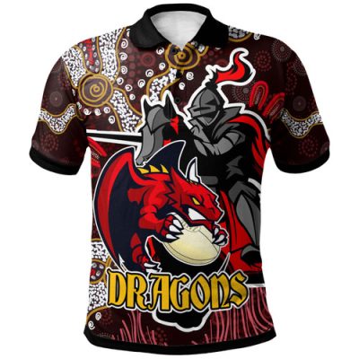 St. George Illawarra Dragons Hoodie - Custom Dragon with Ball and Knight Contemporary Style of Aboriginal Inspired