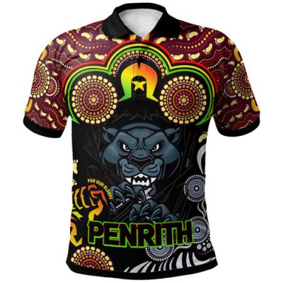 Penrith Panthers Naidoc Week Custom Polo Shirt - Torres Strait Aboriginal Inspired Style Polo Shirt