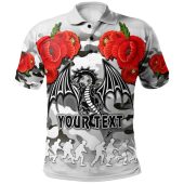 St. George Illawarra Dragons Anzac Custom Polo Shirt - Poppies Flower Saint Lest We Forget Polo Shirt