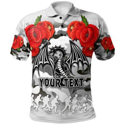 St. George Illawarra Dragons Anzac Custom Polo Shirt - Poppies Flower Saint Lest We Forget Polo Shirt