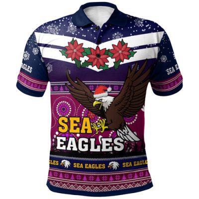 Australia Sea Eagles Christmas Polo Shirt - Custom Christmas Super Eagles Polo Shirt