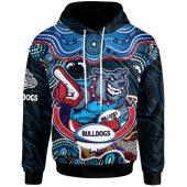 Canterbury-Bankstown Bulldogs Hoodie - Custom Canterbury-Bankstown Bulldogs Ball with Contemporary Style Of Aboriginal Inspired Dot Painting