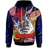 Sydney Roosters Hoodie - Custom Angry Rooster with Aboriginal Inspired Indigenous Dot Painting Style