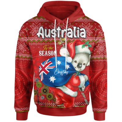 Aboriginal Christmas Hoodie - Custom Australia Koala Ugly Christmas with Aboriginal Inspired Green Hoodie
