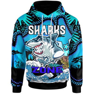 Cronulla-Sutherland Sharks Hoodie - Custom Naidoc Cronulla-Sutherland Sharks No Rules Zone Ball Torres Strait with Aboriginal Inspired Culture