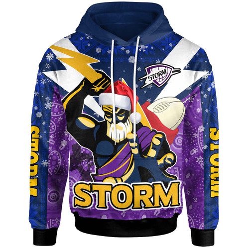 Melbourne Storm Christmas Custom Hoodie - Melbourne Storm Thunder Man With Aboriginal Inspired Dot Painting Christmas Hoodie Melbourne Storm Christmas Custom Hoodie - Melbourne Storm Thunder Man With Aboriginal Inspired Dot Painting Christmas Hoodie