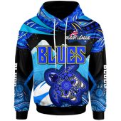 Australia Blues Hoodie - Blues Turtle and Mountain Aboriginal Inspired Culture Hoodie