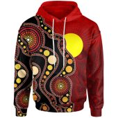 Australia Aboriginal Inspired Hoodie - Australia Aboriginal Inspired Life Style Flag Circle Dot Painting Art