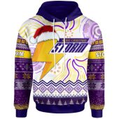 Melbourne Storm Christmas Hoodie - Custom Melbourne Storm Christmas And Aboriginal Patterns Hoodie