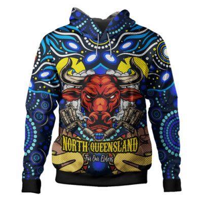 North Queensland Cowboys Naidoc Custom Hoodie - Aboriginal Inspired Dot Painting Style Hoodie