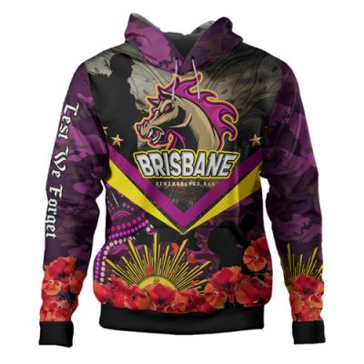 Brisbane Broncos Hoodie - Anzac Broncos Animals In Aboriginal Inspired Art Hoodie