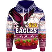 Australia Sea Eagles Christmas Hoodie - Custom Australia Sea Eagles Ugly Christmas And Aboriginal Inspired Patterns Hoodie