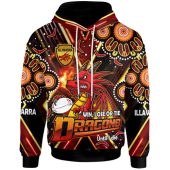 St. George Illawarra Dragons Hoodie - Custom Dragon Mascot Illawarra with Aboriginal Inspired Art Player And Number Hoodie