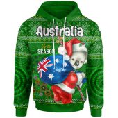 Aboriginal Christmas Hoodie - Custom Australia Koala Ugly Christmas with Aboriginal Inspired Green Hoodie