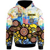 Australia Naidoc Week Hoodie - Custom Celebrate Naidoc Aboriginal Inspired Culture with Torres Strait Flag Colour Hoodie