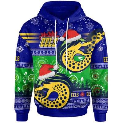 Parramatta Eels Christmas Hoodie - Custom Parramatta Eels Ugly Christmas And Aboriginal Inspired Patterns Hoodie
