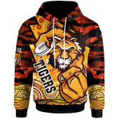 Wests Tigers Hoodie - Custom Wests Tigers Claw Aboriginal Inspired Indigenous Sport Style Hoodie