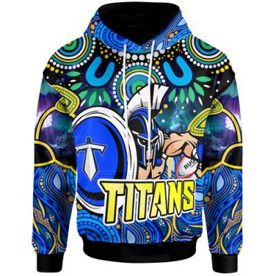 Gold Coast Titans Custom Hoodie - Stand Up Titans Indigenous Aboriginal Inspired Hoodie