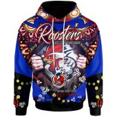 Sydney Roosters Hoodie - Custom Personalised Sydney Roosters "Easts To Championship" Aboriginal Inspired Player And Number Hoodie