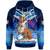 Canterbury-Bankstown Bulldogs Christmas Hoodie - Custom Canterbury-Bankstown Bulldogs Ugly Christmas And Aboriginal Inspired Patterns Hoodie