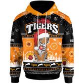 Wests Tigers Christmas Hoodie - Custom Wests Tigers Merry Christmas Aboriginal Inspired Hoodie