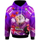 Manly Warringah Sea Eagles Hoodie - Custom Manly Warringah Sea Eagles Remembrance Day Lest We Forget Poppies Hoodie