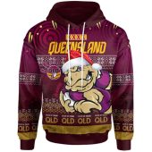 Cane Toads Christmas Hoodie - Custom QLD Go Maroons Cane Toads Aboriginal Inspired With Snowflake Hoodie