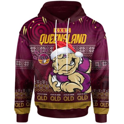 Cane Toads Christmas Hoodie - Custom QLD Go Maroons Cane Toads Aboriginal Inspired With Snowflake Hoodie