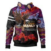 Australia Sea Eagles Anzac Hoodie - Lest We Forget Aboriginal Inspired Patterns Hoodie