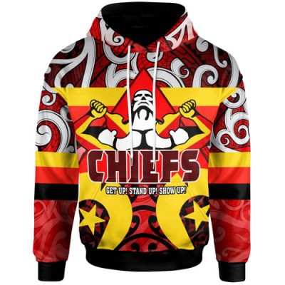 Waikato Chiefs Rugby Hoodie -  Chiefs With Maori Pattern Naidoc Week ''Get Up, Stand Up, Show Up'' Hoodie