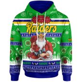 Canberra Raiders Christmas Hoodie - Custom Canberra Raiders Ugly Christmas And Aboriginal Inspired Patterns Hoodie