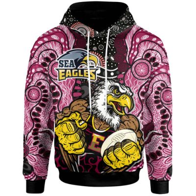 Australia Sea Eagles Hoodie - Custom Australia Sea Eagles Ball Aboriginal Inspired Indigenous Sport Style Hoodie