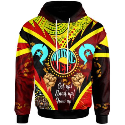 Australia Naidoc Week Custom Hoodie - Aboriginal Inspired and Torres Strait Islander Get Up! Stand Up! Show Up!