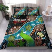 Australia Naidoc Week Bedding Set - Torres Strait Island Naidoc Week Aboriginal Inspired Land Bedding Set
