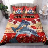 Redcliffe Dolphins Bedding Set - Redcliffe Dolphins Christmas Aboriginal Inspired Teammates Bedding Set
