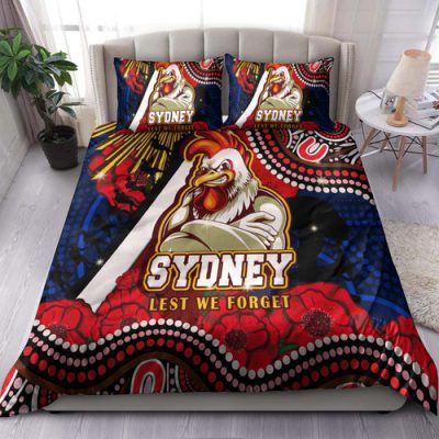 Australia Sydney Anzac Bedding Set - Anzac Day Sydney Aboriginal Inspired Bedding Set Australia Sydney Anzac Bedding Set - Anzac Day Sydney Aboriginal Inspired Bedding Set
