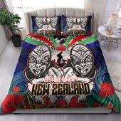 New Zealand Warriors Anzac Bedding Set - Maori Mask and Aboriginal Inspired Bedding Set