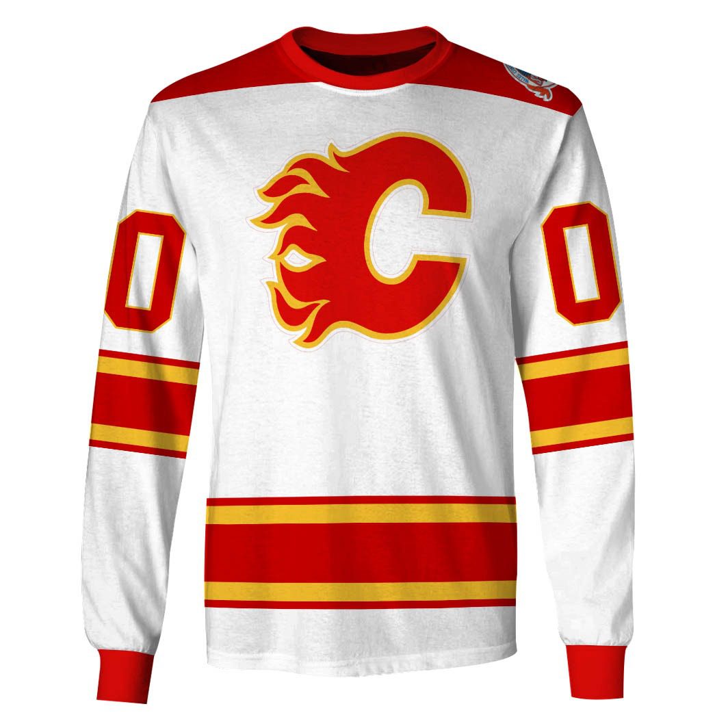 Personalized Calgary Flames 1981 - 1994 Vintage Home Jersey - OldSchoolThings - Personalize Your Own New & Retro Sports Jerseys, Hoodies, T Shirts