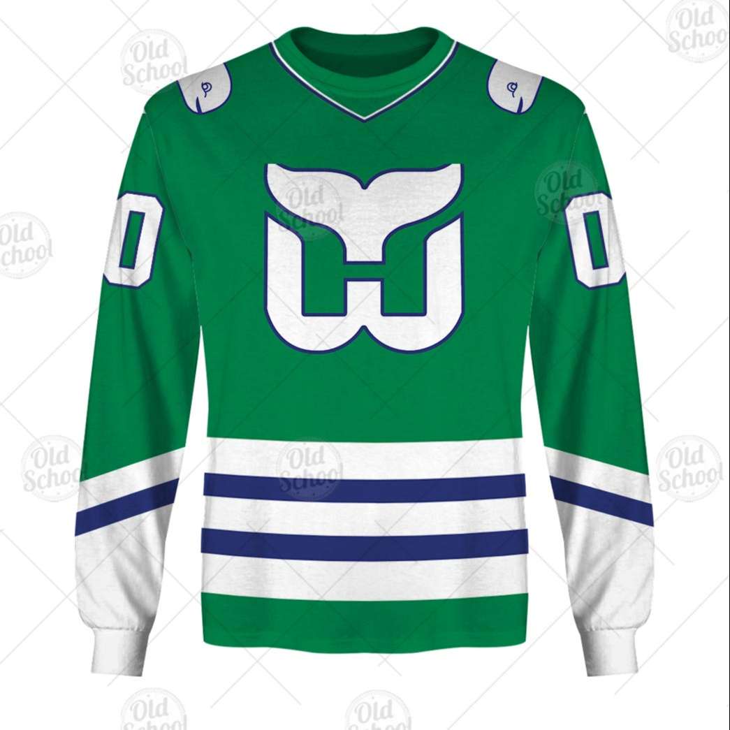 Personalized Hartford Whalers / Carolina Hurricanes Vintage NHL Jersey Green - OldSchoolThings - Personalize Your Own New & Retro Sports Jerseys, Hoodies, T Shirts