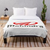 Mahindra White Fleece Blanket