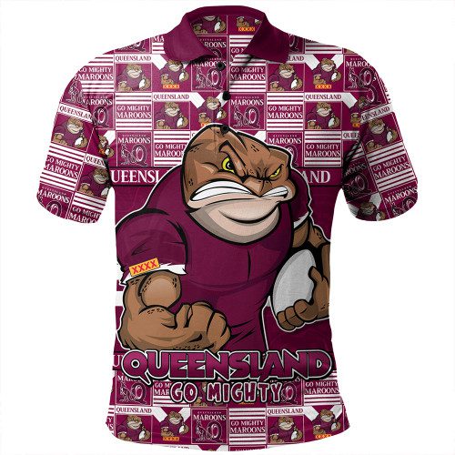 Queensland Maroons Polo Shirt Champion?s Pride Comic Style Queensland Maroons Polo Shirt Champion?s Pride Comic Style