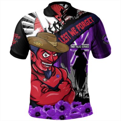Melbourne Polo Shirt ANZAC Day Honor Purple Valor And Spirit
