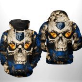 NBA Memphis Grizzlies Blue Smoke Skull Pullover Hoodie V2