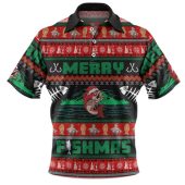 Australia Christmas Fishing Custom Polo Shirt - Merry Fishmas Fishing Ugly Christmas Polo Shirt