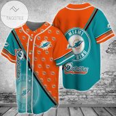 NFL Miami Dolphins Aqua Orange Baseball Jersey V2